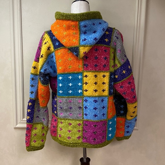 Vintage Mundo Color Wool Blend Colorful Knit Sweater - Picture 3 of 5